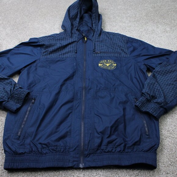 Project Rock Jacket Mens Small Blue Under Armour UA Full Zip Woven Hooded Coat - Picture 3 of 14